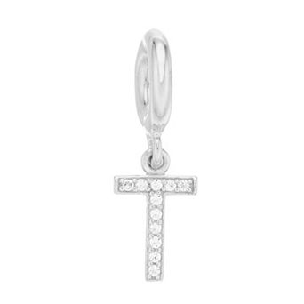 SIRI USA by TJM Sterling Silver Cubic Zirconia Initial Charm