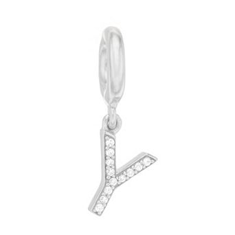 SIRI USA by TJM Sterling Silver Cubic Zirconia Initial Charm