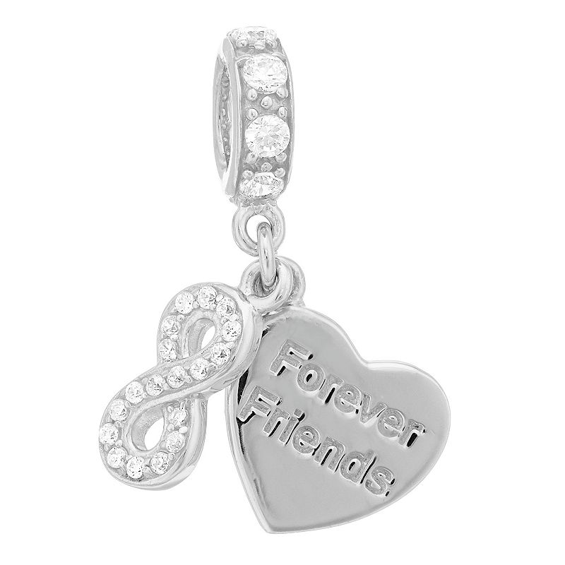 SIRI USA by TJM Sterling Silver Cubic Zirconia Forever Friends Infinit