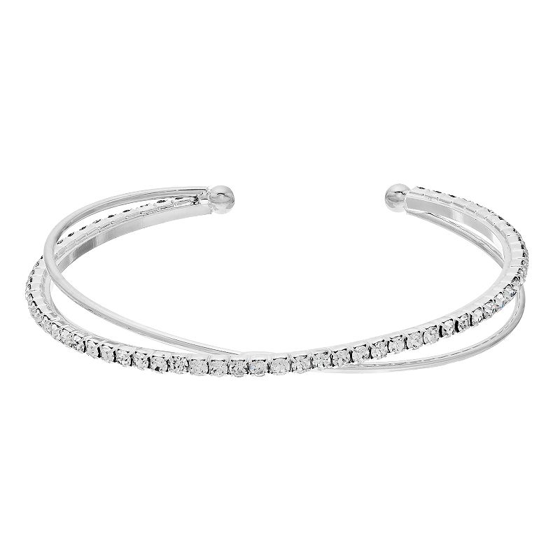 LC Lauren Conrad Pave Cuff Bracelet, Womens, Silver