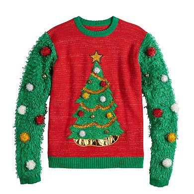Men's Fuzzy Christmas Tree Sweater