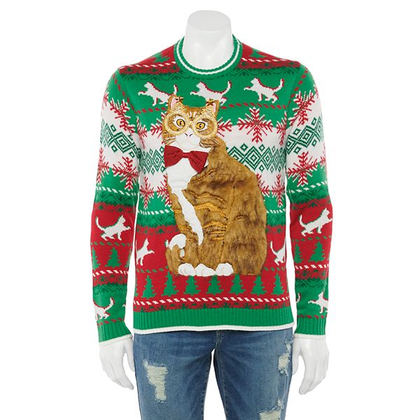 BFUSTYLE Boy Cute Holiday Sweaters Christmas Cat Sweatshirt Size 13 Round Neck Long Sleeve Top Warm Jumper Clothing