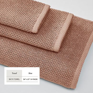 Madelinen Popcorn 4-Pack Cotton Bath Towel Set