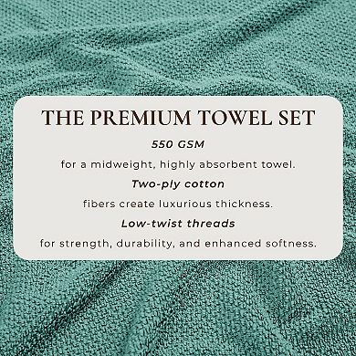 Madelinen Popcorn 6-Pack Cotton Hand Towel Set