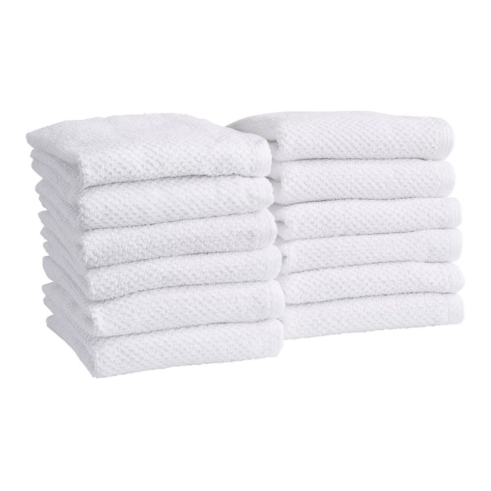 Madelinen® Popcorn 12-Pack Cotton Washcloth Set - Dark Gray