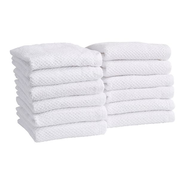 Terry WashCloth Towels, Black, Set of 12