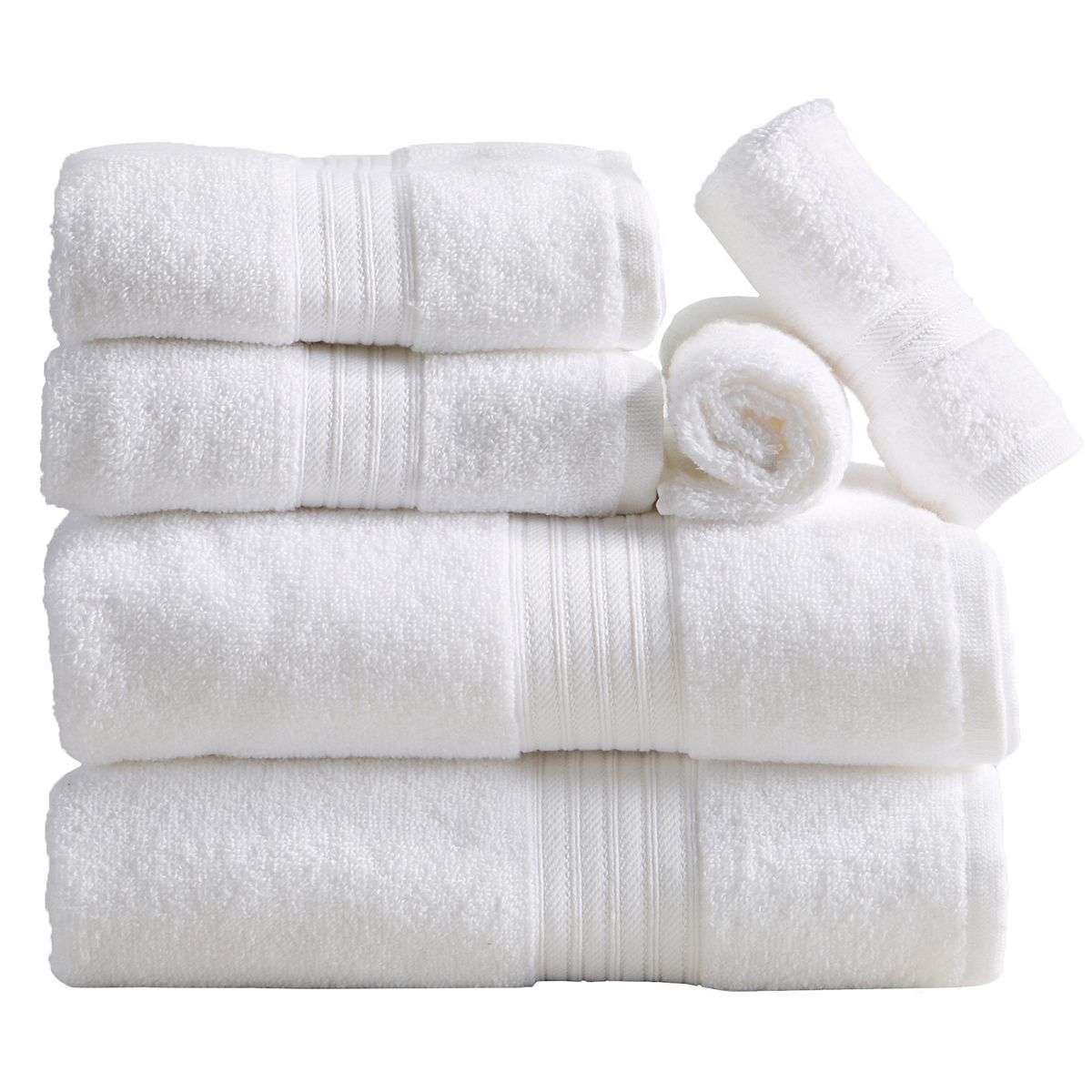 Madelinen® Cooper Solid 6-Piece Cotton Towel Set - White