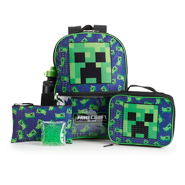 Minecraft backpack and store lunch bag