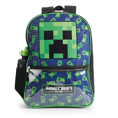 Minecraft Creeper 5-Piece Backpack and Lunch Box Set