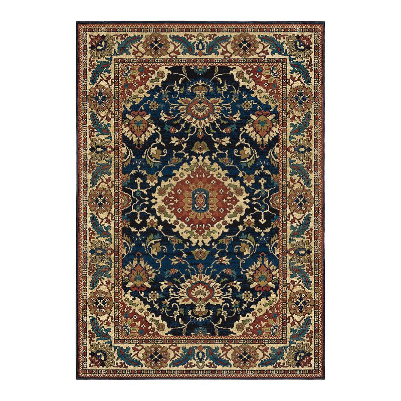 StyleHaven Anais Border Medallion Area Rug, Blue, 10X13 Ft