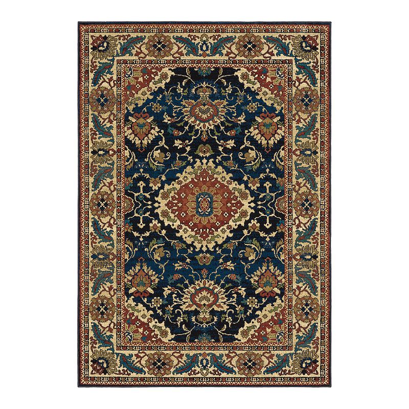 StyleHaven Anais Border Medallion Area Rug, Blue, 10X13 Ft