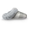 LC Lauren Conrad Women's Faux Fur Plaid Clog Slippers