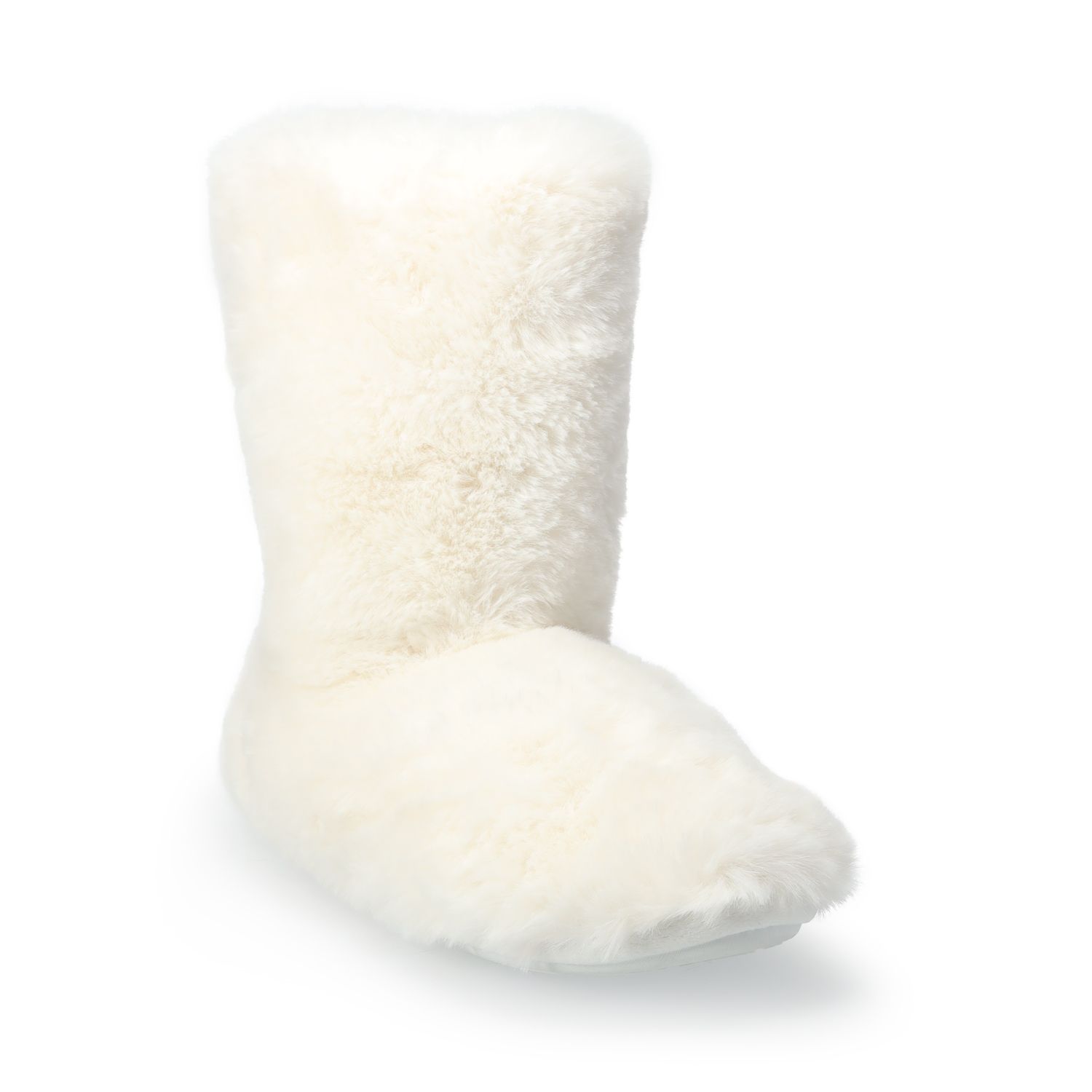fuzzy white slipper boots