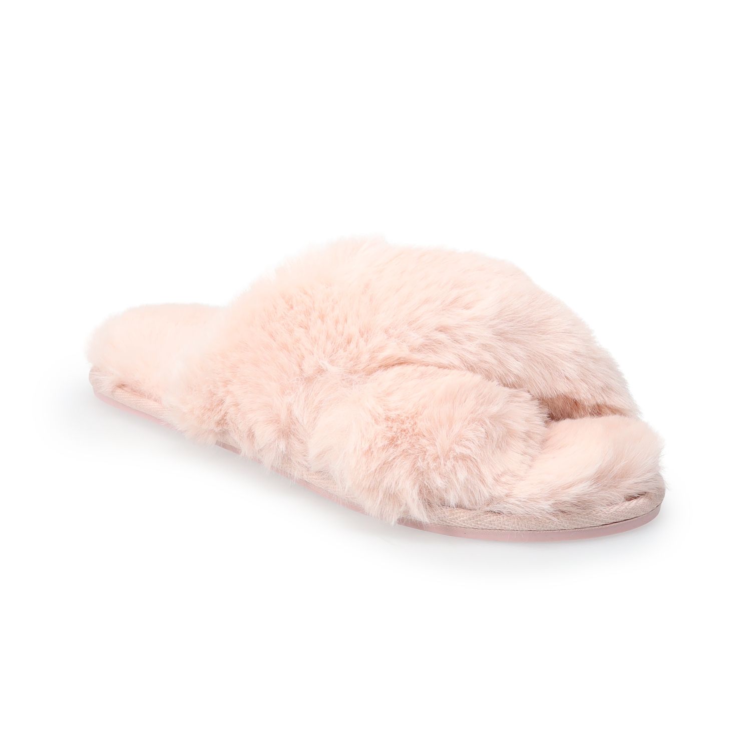 faux fur slide slippers