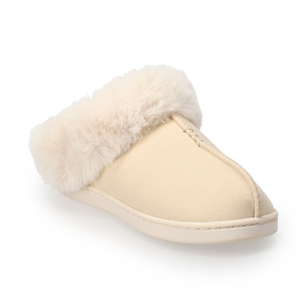 Women s LC Lauren Conrad Faux Fur Clog Slippers