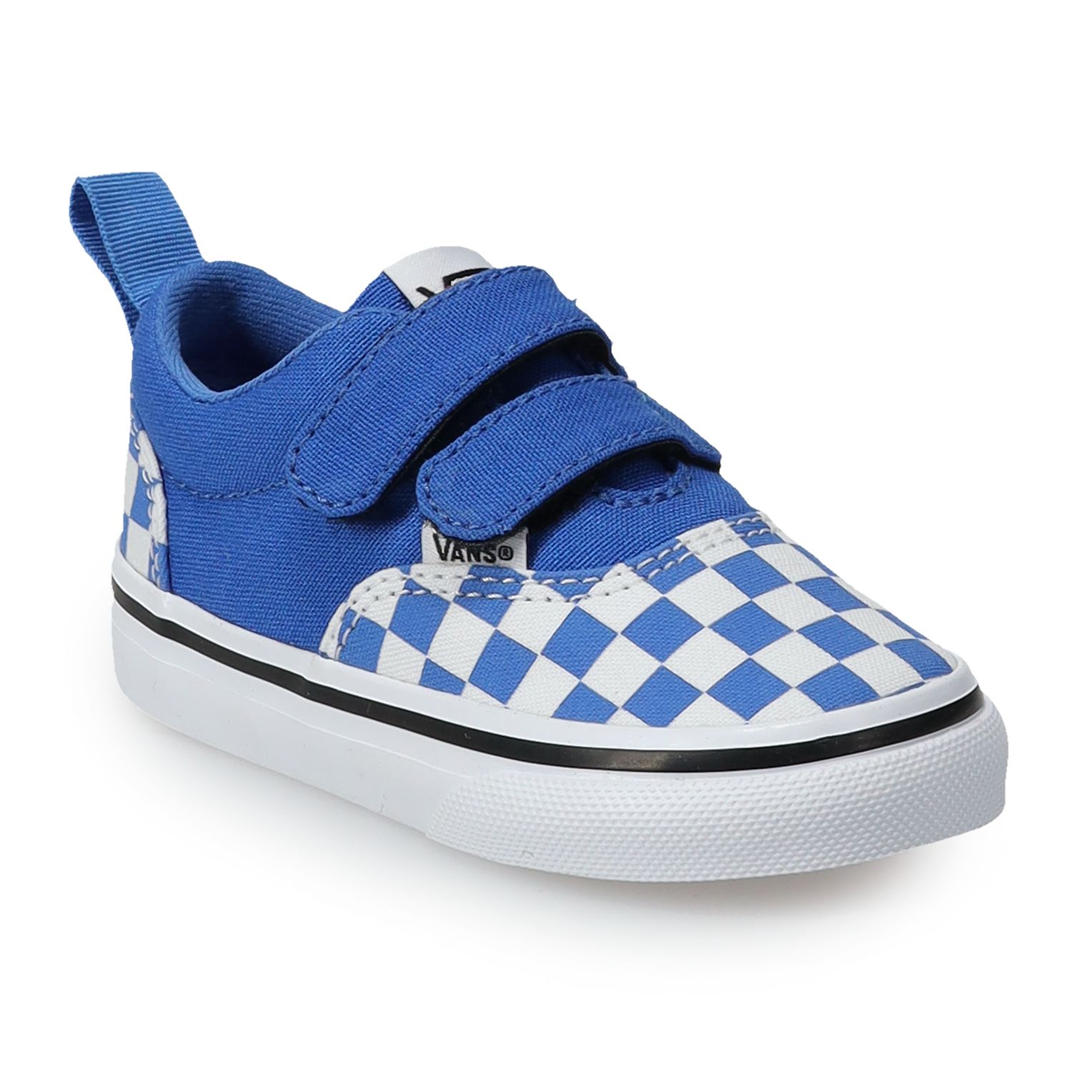 youth blue checkered vans