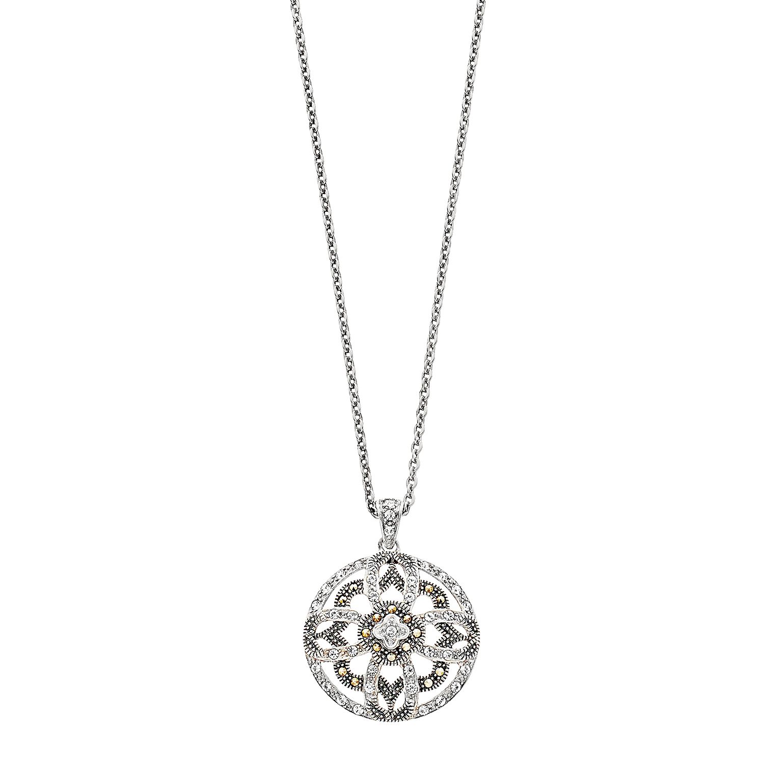 Image for Lavish by TJM Sterling Silver White Topaz Cross Pendant Necklace at Kohl's.