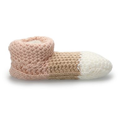 Women's Sonoma Goods For Life Colorblock Chunky Knit Bootie Slipper Socks