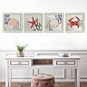 New View Ava Barrett Coastal Coral Framed Wall Art 4-piece Set