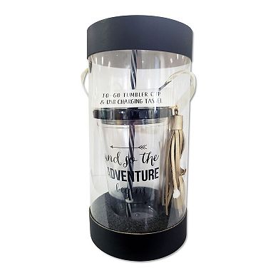 New View Gifts Graduation Travel Cup & Charging Tassel Keychain Gift 2-piece Set