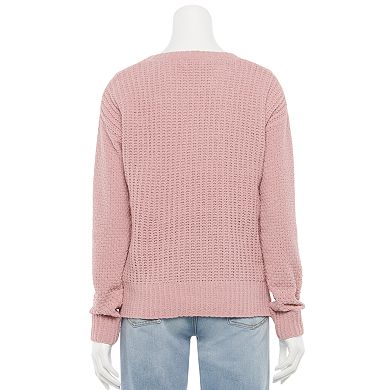 Juniors' SO® Chenille Crewneck Sweater