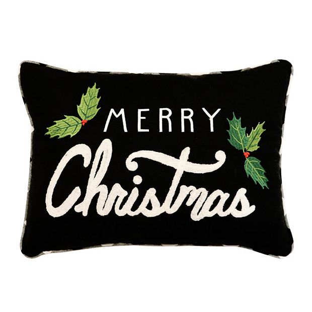 North Pole Trading Co. Merry Christmas Square Throw Pillow