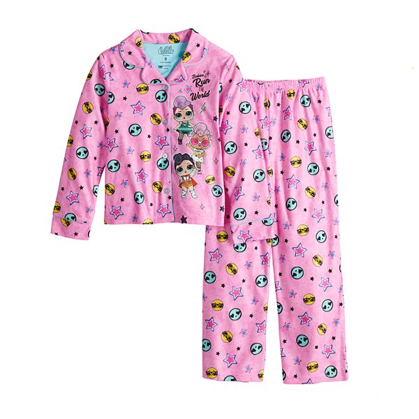 Girls 6 10 L O L Surprise Run The World Top Bottom Pajama Set