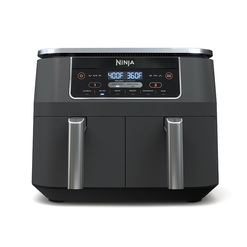 Ninja - Foodi 6-in-1 8-qt. 2-Basket Air Fryer with DualZone Technology & Air Fry, Roast, Broil, Bake, Reheat & Dehydrate - Dark Gray