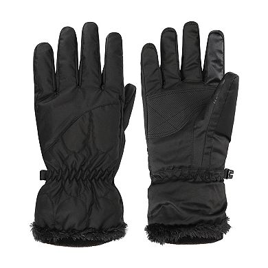 Women's isotoner Insulated Waterproof Ski Gloves with Sherpa Trim