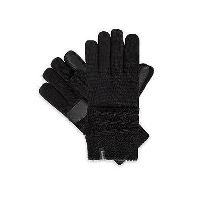 Women's isotoner Water Repellent Reverse Cable Knit Gloves