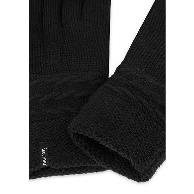 Women's isotoner Water Repellent Reverse Cable Knit Gloves