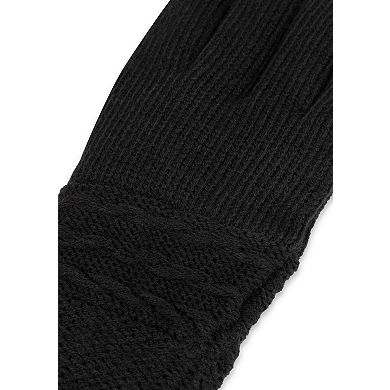 Women's isotoner Water Repellent Reverse Cable Knit Gloves