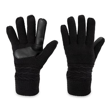 Women's isotoner Water Repellent Reverse Cable Knit Gloves
