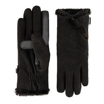 Women's isotoner SmartDRI Lined Stretch Fleece Gloves with Overlap Wrist