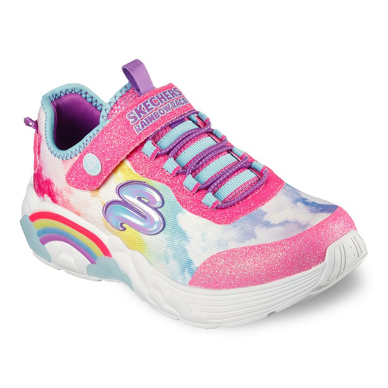 Skechers Little Girls S Lights - Rainbow Racer Light-Up Stay-Put Closure Casual Sneakers from Finish Line