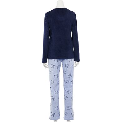 Women's Croft & Barrow® Crewneck Pajama Tee & Pajama Pants Set 