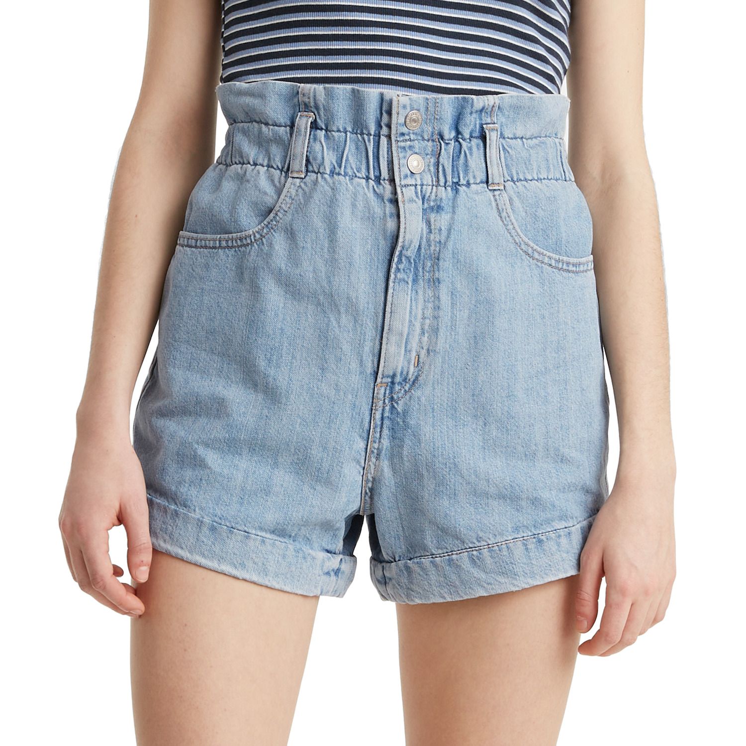 paperbag jean shorts