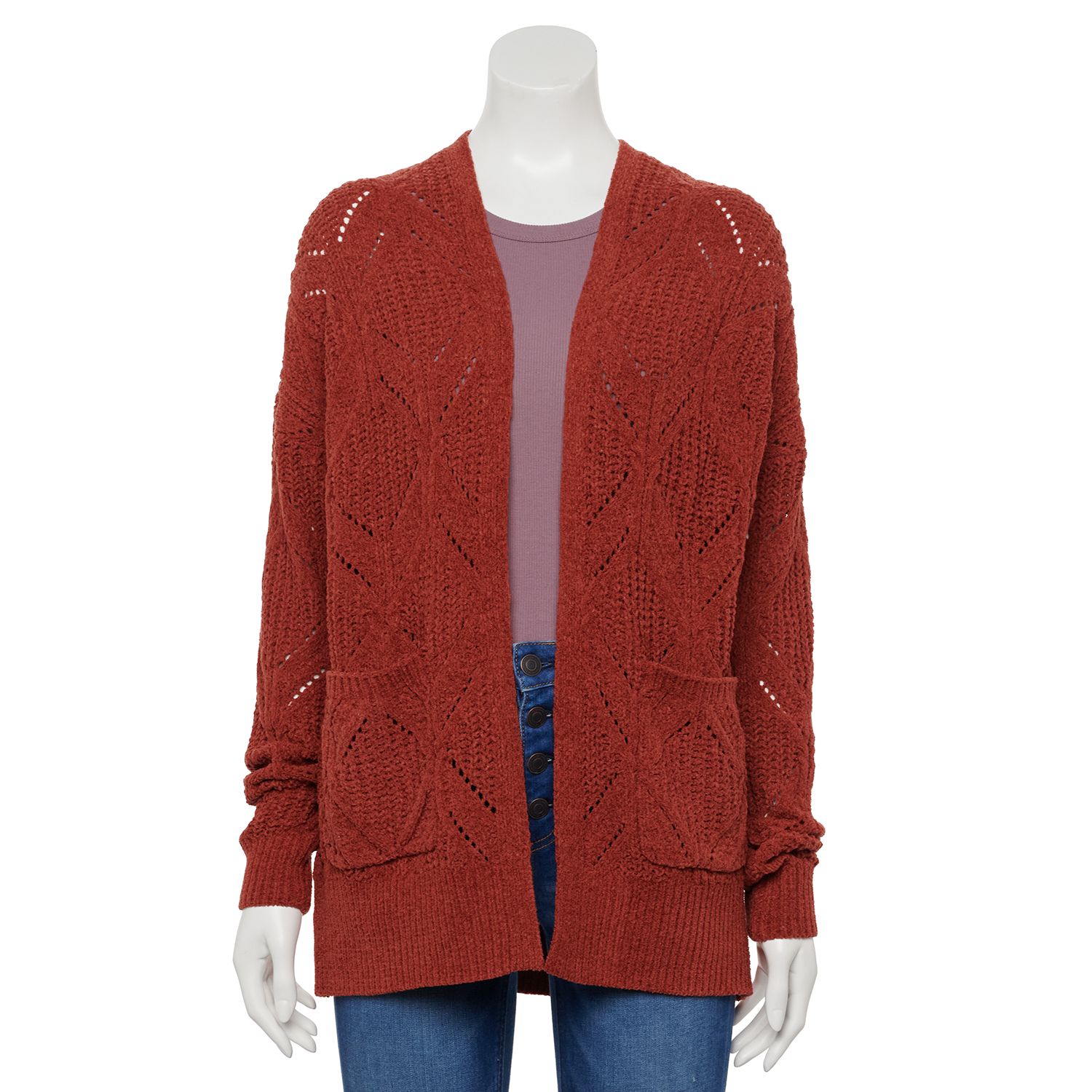 juniors red cardigan