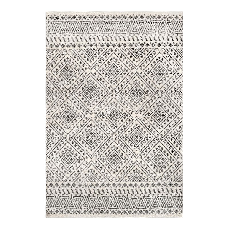 nuLOOM Camila Diamond Trellis Area Rug, White, 8X10 Ft