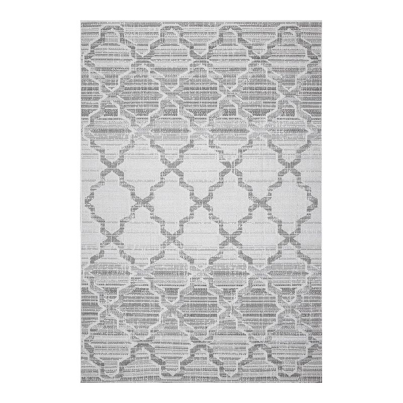 nuLOOM Davina Ombre Trellis Indoor/Outdoor Area Rug, Grey, 5X8 Ft