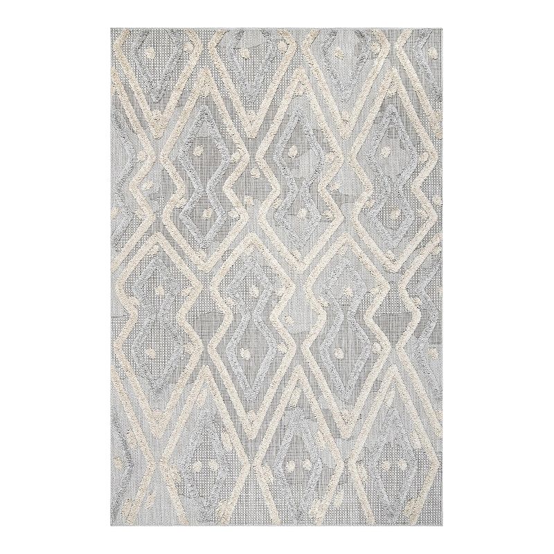 nuLOOM Beatrice Raised Theta Trellis Area Rug, Beig/Green, 5X8 Ft