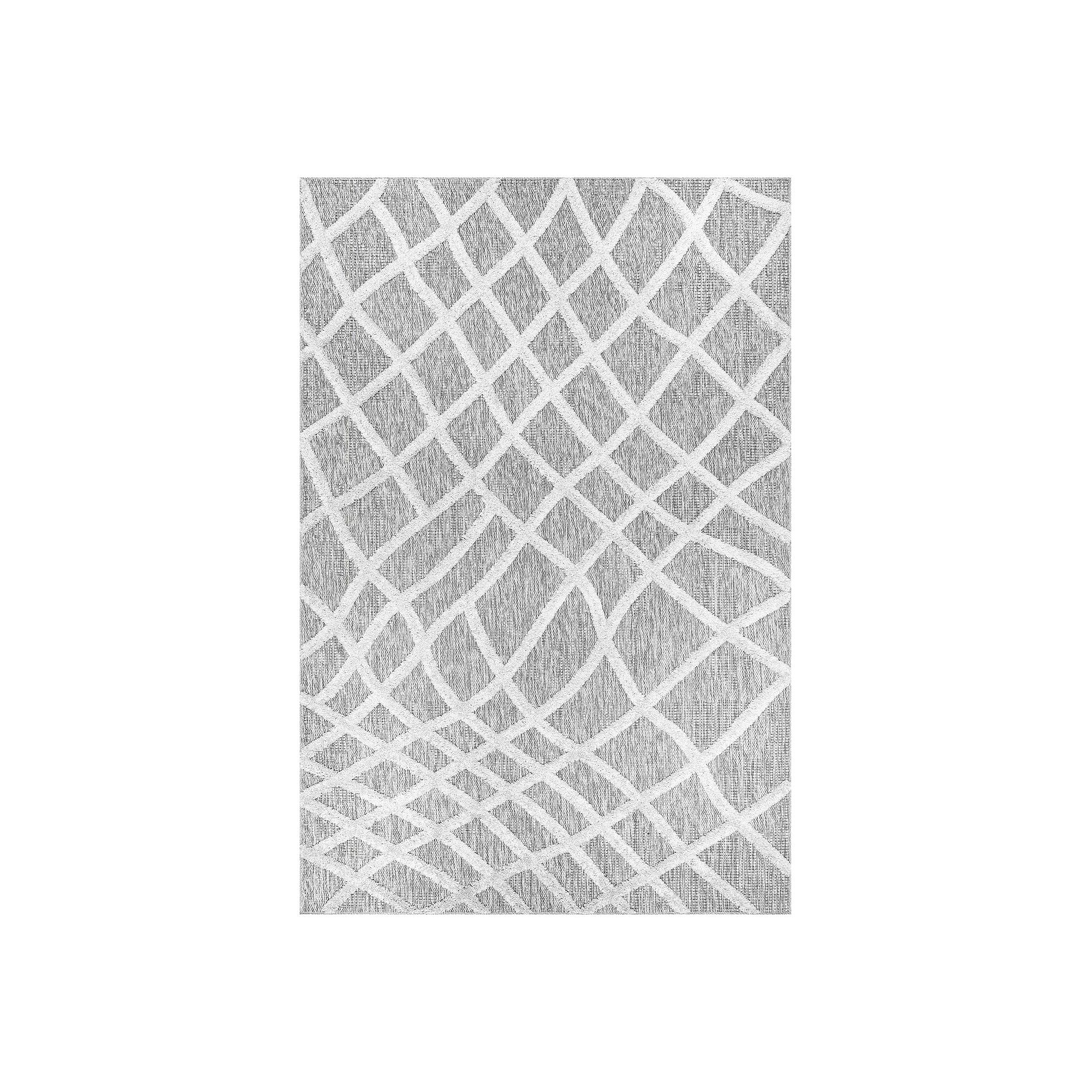 nuLOOM Carly Raised Fishnet Trellis Area Rug, Gray