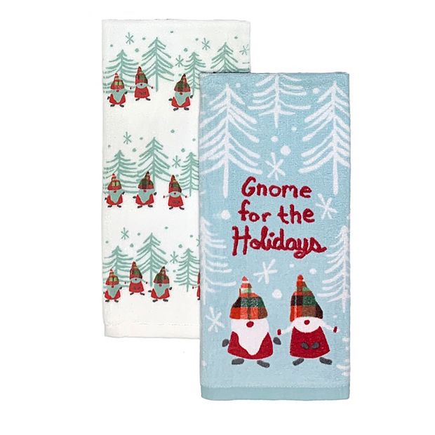 St. Nicholas Square® Happy Holidays Gingham Kitchen Towel 2-pk.