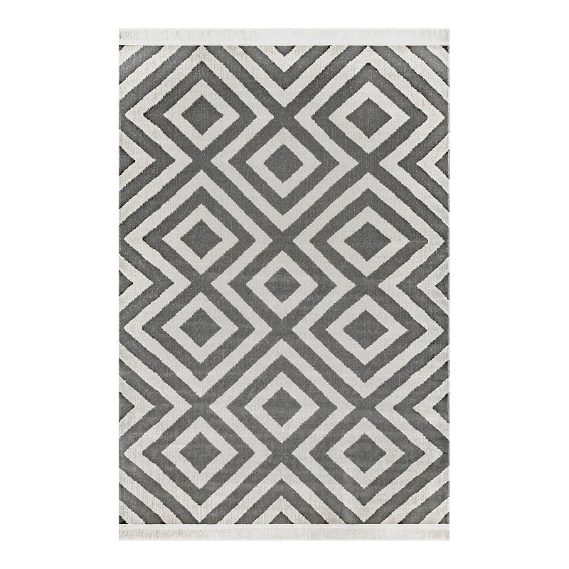46196848 nuLOOM Rayne Diamond Fringe Indoor/Outdoor Area Ru sku 46196848