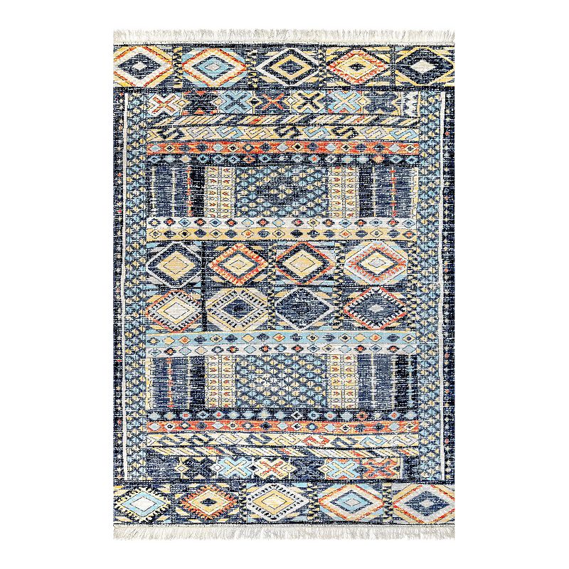 nuLOOM Taliyah Bohemian Fringe Indoor/Outdoor Area Rug, Multicolor, 8X10 Ft