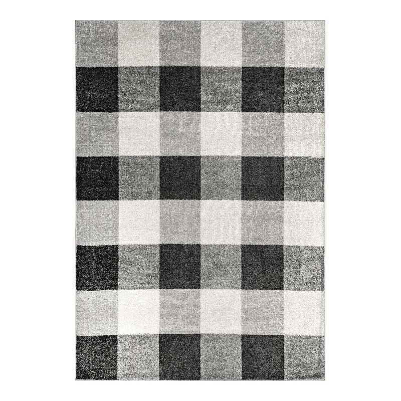 nuLOOM Aisha Buffalo Plaid Area Rug, White, 4X6 Ft