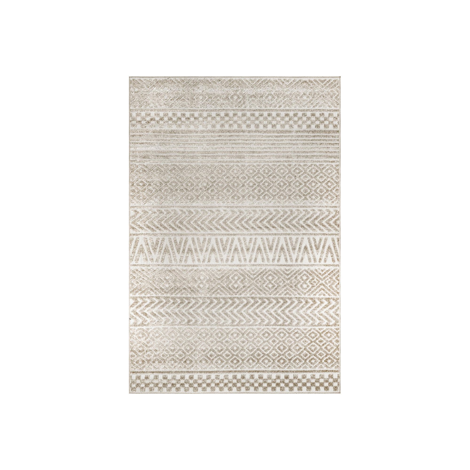nuLOOM Kamryn Raised Tribal Bands Indoor/Outdoor Area Rug, Beige Khaki
