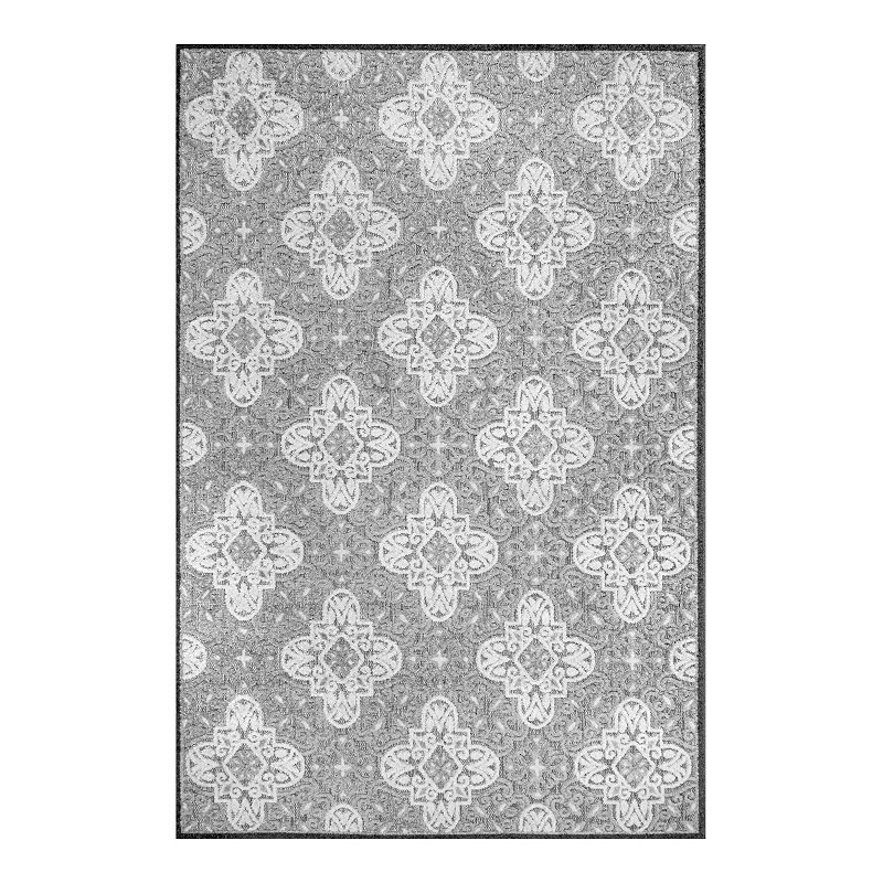 nuLOOM Macie Textured Snowflake Indoor/Outdoor Area Rug, Grey, 6.5X9 Ft