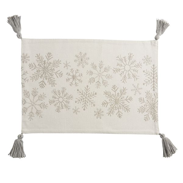 St. Nicholas Square® Ivory Snowflake Tapestry 4pk Placemat