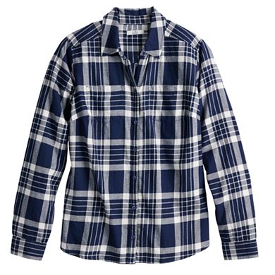 Women's Croft & Barrow® Plaid Flannel Shirt